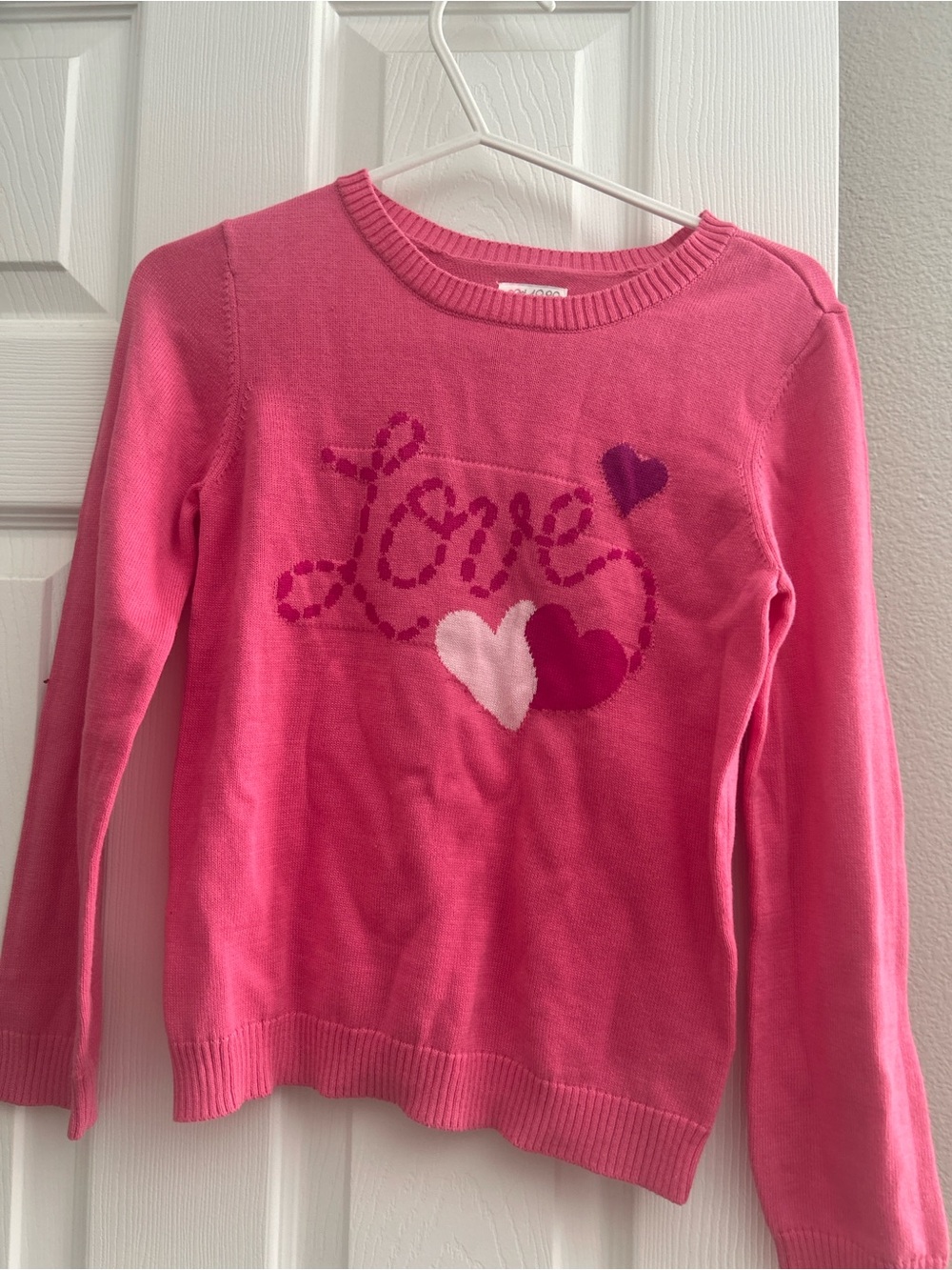 The Children's Place Bright Pink 'Love' Heart Knit Sweater